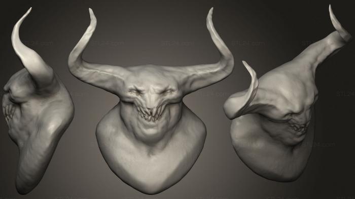 Busts of heroes and monsters (Belial, BUSTH_0999) 3D models for cnc